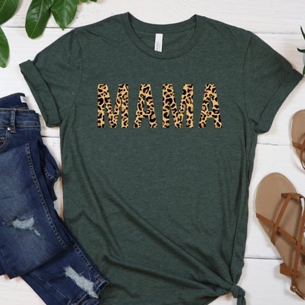 Leopard Mama Shirt Mom Shirt Shirt of Mom Mama Shirt Mama Tshirt Momlife Shirt Leopard Print Shirt Leopard Print Mama Shirt New Mom Gift Mom