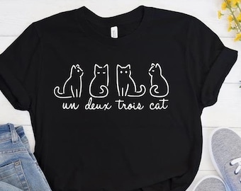 Un Deux Trois Cat T-shirt: French Cat Lover Tee