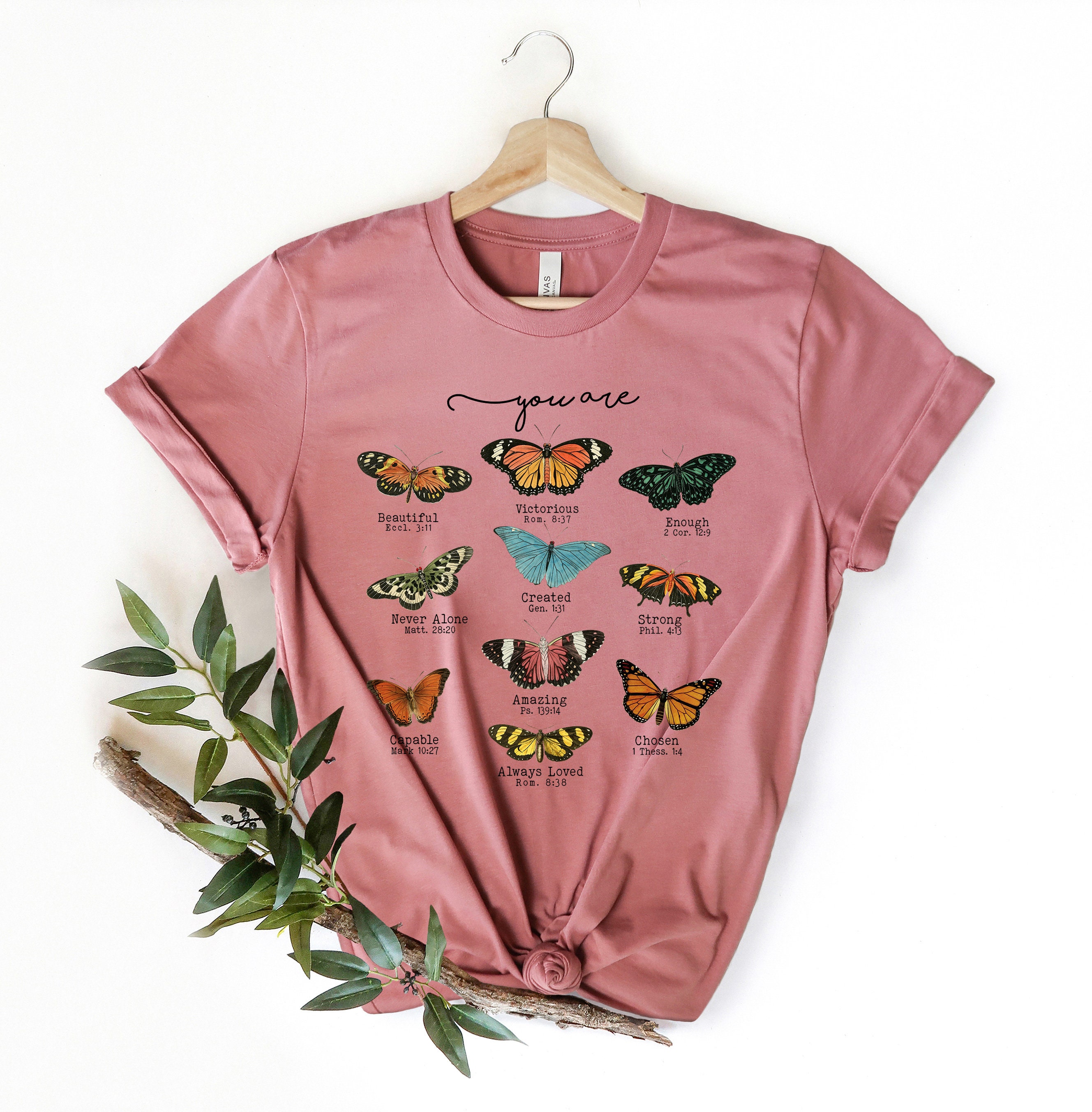 Buy Religious Tee Butterfly Bible Verse Tee Religious Pulover Online in  India - Etsy