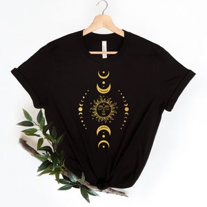 Sun Moon Stars Tee, Celestial Tee, Graphic Tee, Sun Shirt, One with the Sun, Boho Shirt, Vintage Tee, Mystical Tee, Moon Shirt, Bohemian