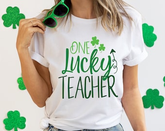 Lucky Teacher Shamrock Shirt: St Patricks Day Gift