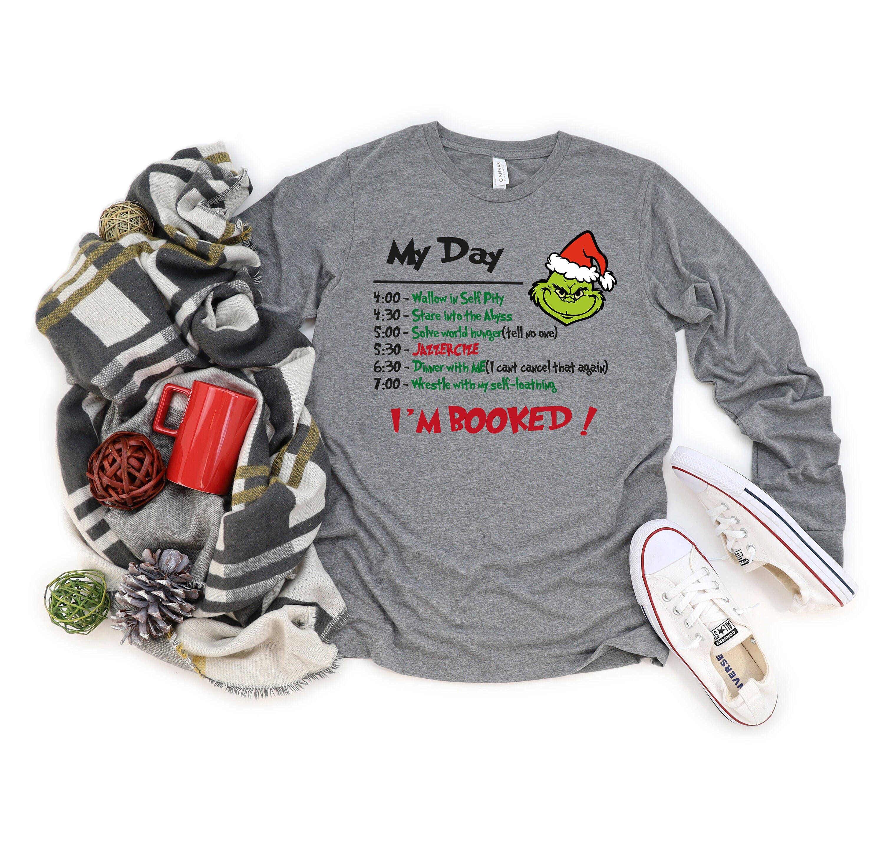 I'm Booked Funny Grinch Christmas Holiday Shirt | Christmas Tee S…