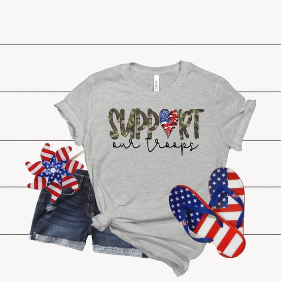 Support Our Troops Shirt: Camo Military Gift