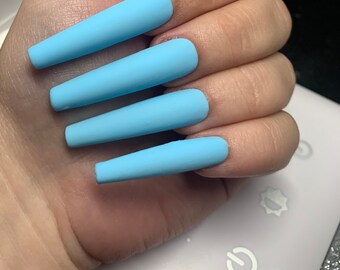 Baby Blue Nails Etsy