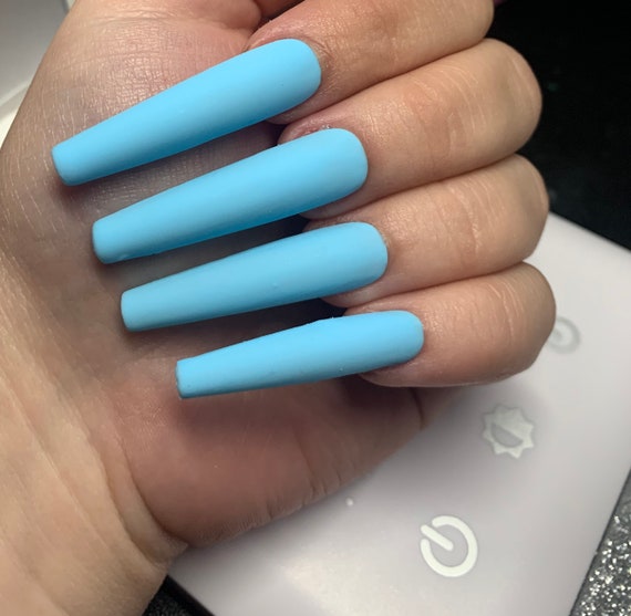 Xl Baby Blue Matte Custom Nails Reusable Press Ons Long Xl Etsy Xl Baby Blue Matte Custom Nails Reusable Press Ons Long Xl Etsy