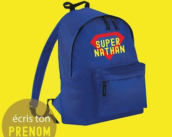 Mochila junior nombre SUPER HEROS, Mochila infantil de guardería de moda - personalizada - bolsa de regreso a la escuela - mochila infantil personalizada