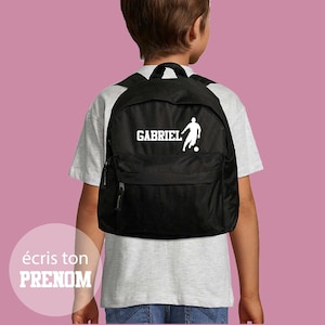 Sac-à-dos junior thème "Football" prénom personnalisé, Sac à dos tendance - enfant - personnalisé - anniversaire - bébé - football - rentrée