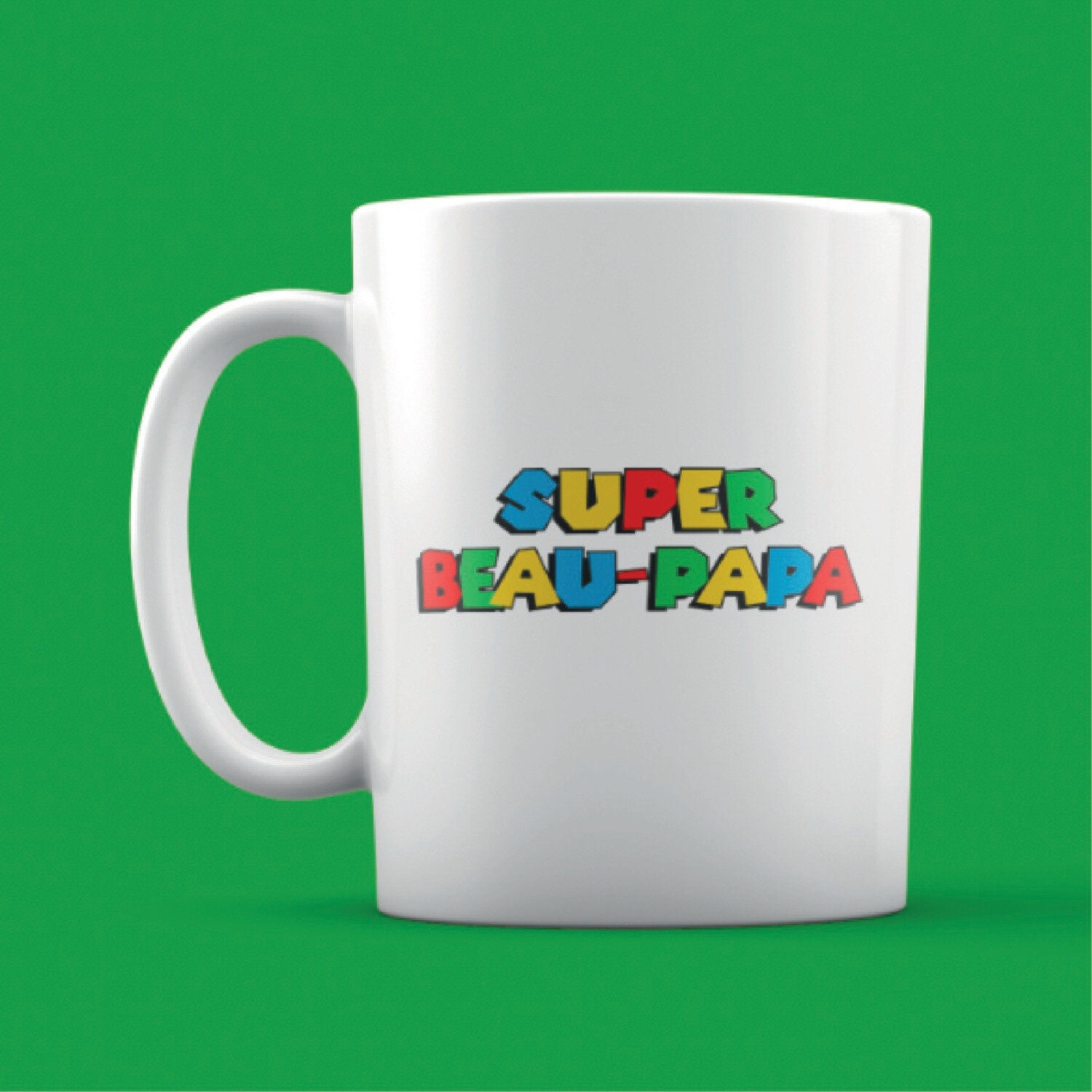 Mug Super Beau-Papa Thème Mario- Mug Tendance - Fêtes Des Pères Beau Papa Anniversaire Cadeau