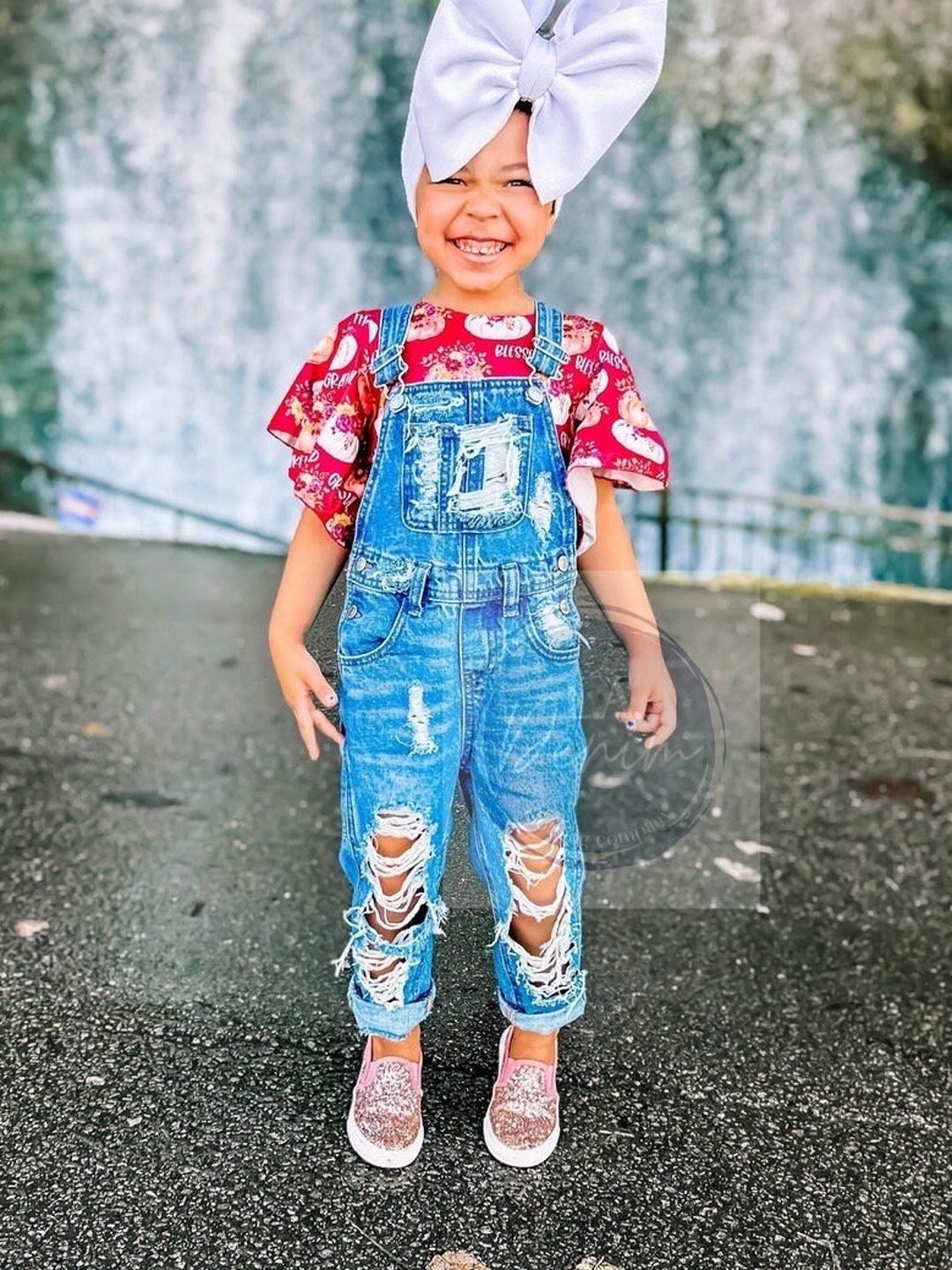 Distressed Overalls for Baby Toddler Ripped Overalls Distressed Denim ...