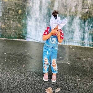 Distressed Overalls for Baby Toddler Ripped Overalls Distressed Denim ...