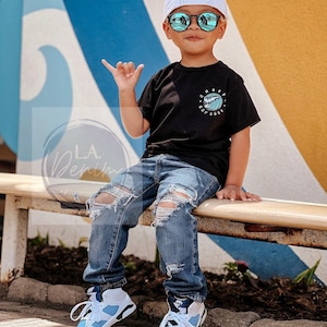 Toddler & Kids Distressed Parker Jeans, toddler distressed jeans- toddler ripped denim,