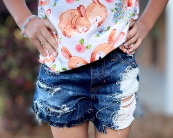 Buy Baby Toddler Girls Distressed Denim Shorts-toddler Ripped