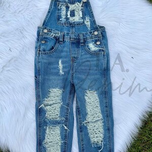 Distressed Overalls for Baby Toddler Ripped Overalls Distressed Denim ...
