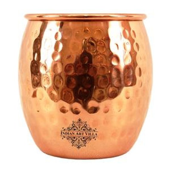 Copper Glass Drink/ Copper Glassware/ Pure Copper Hammered Etsy