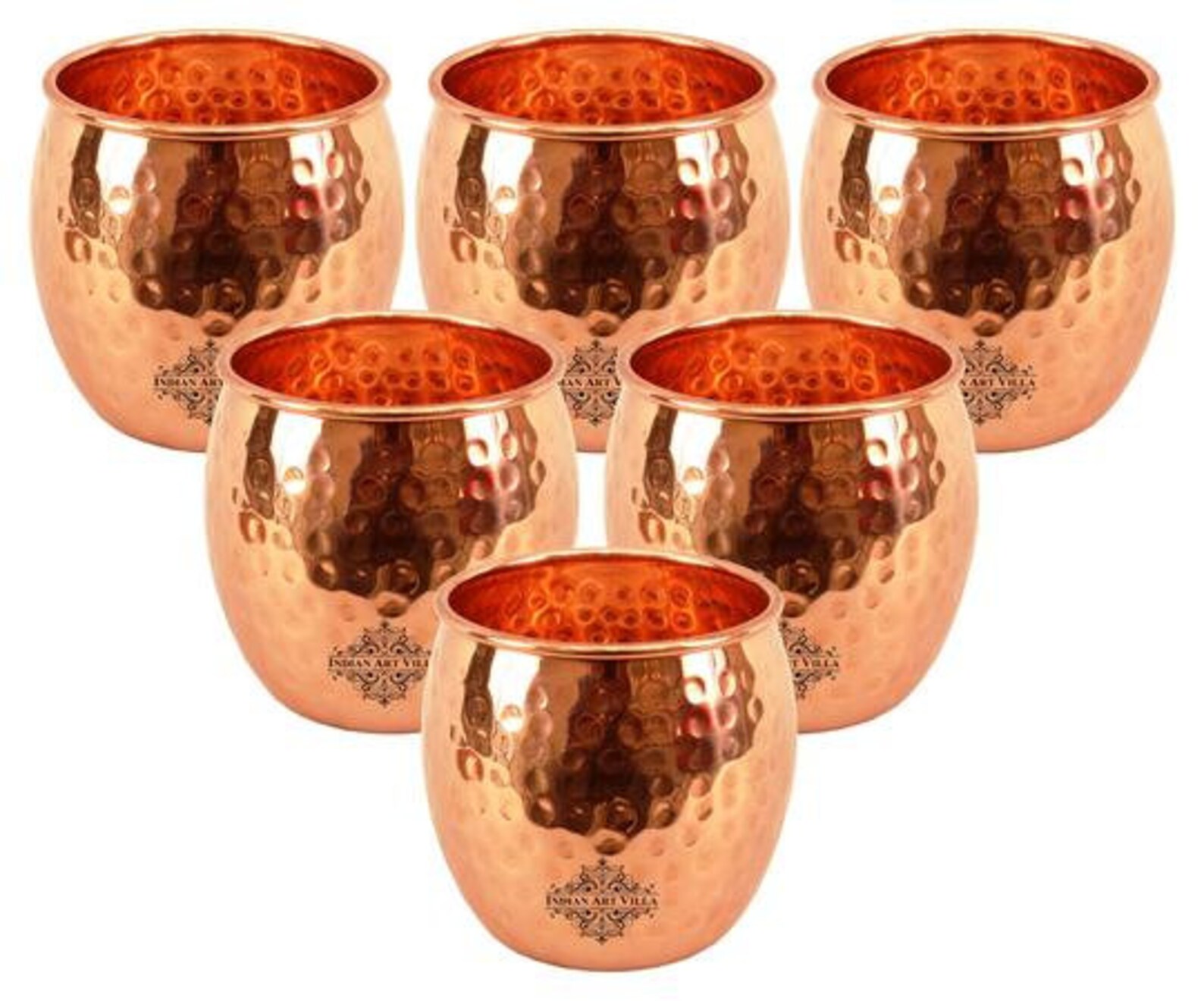 Copper Glass Drink/ Copper Glassware/ Pure Copper Hammered Etsy