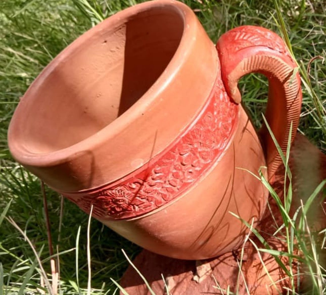 Clay Beer Mug Around 800 ML Natural Handmade And Organic Etsy