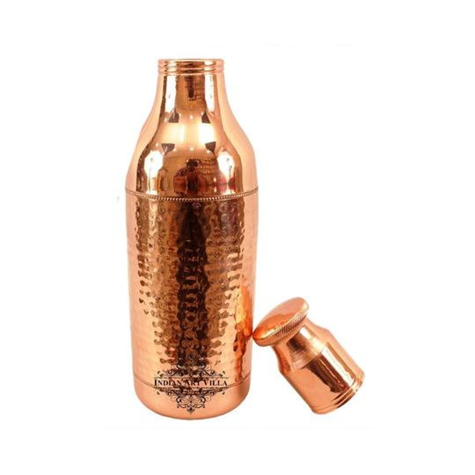 Pure Copper Bottle With Glass Gift Set 1150 ML Indian Art Etsy