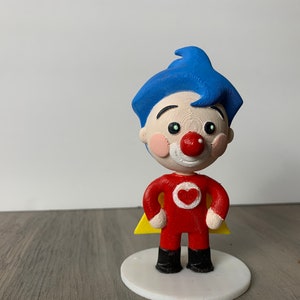 Plim Plim Clown cake topper, 3D Printed Plim Plim baby shower, Boy baby shower, Plastic Plim PLim and friends, Keepsake.