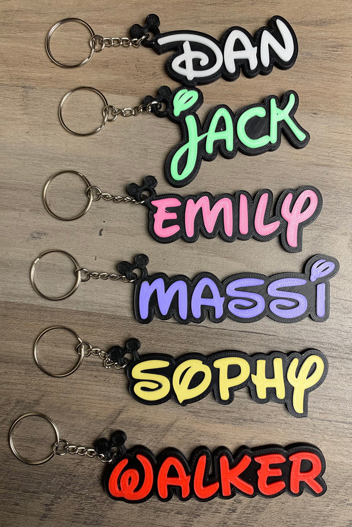 Disney Style Name Keychain Disney Letters Personalized Name Etsy