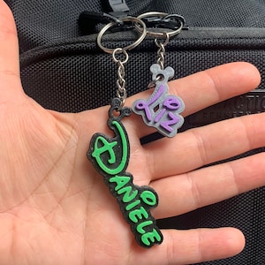 Custom Disney style name keychain, Disney Letters, Personalized custom name keyChain, School Bag tag, Party Favors, Name tag, Mickey Mouse