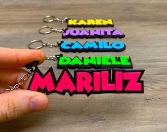 Custom Disney style name keychain, Disney Letters, Personalized custom name keyChain, School Bag tag, Party Favors, Name tag, Mickey Mouse