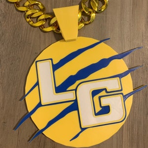 Custom Turnover 6,5&quot;x6,5&quot; Full Color Football Chain Gold Logo Miami, Cuban link swag bling, Custom Shape Chain, Custom Medallion