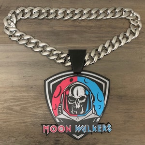 Custom Turnover 10 &quot;x10&quot; Full Color Football Chain Gold Logo Miami, Cuban link swag bling, Custom Shape Chain, Custom Medallion