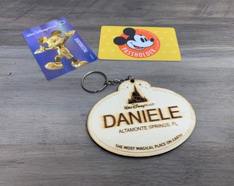 Disney Cast Member Name Custom, Disney Keychain Personalized, disneyworld keychain, disneyland keychain, disney lover keychain, disney gift