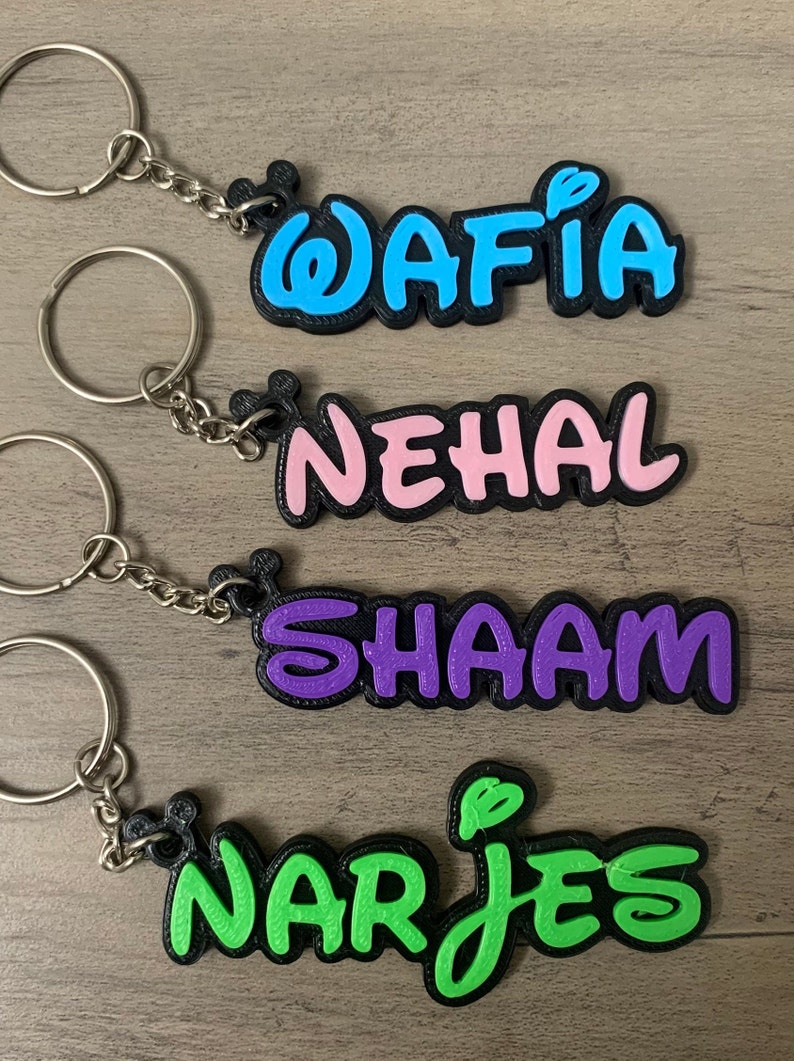 Disney Style Name Keychain Disney Letters Personalized Etsy
