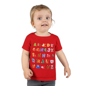 Toddler Animal Alphabet T-shirt, Kids Alphabet Animal Tee, Cute Toddler Tee, Animal Print Toddler Shirt, Zoo Animal Toddler Shirt