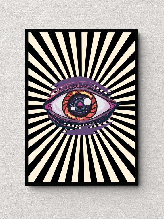 Art & Collectibles Prints Small Art Evil Eye Original Print Marker Art ...