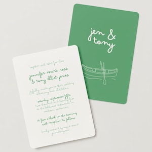 Double-Sided Canoe Wedding Invitation - DIY Printable Template