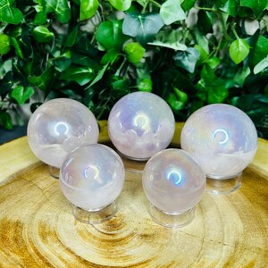 Rose Quartz Angel Aura Sphere, Angel Aura Rose Quartz Sphere, Rainbow Crystal Ball, Aura Sphere, Angel Aura Crystal Ball, Crystal Sphere