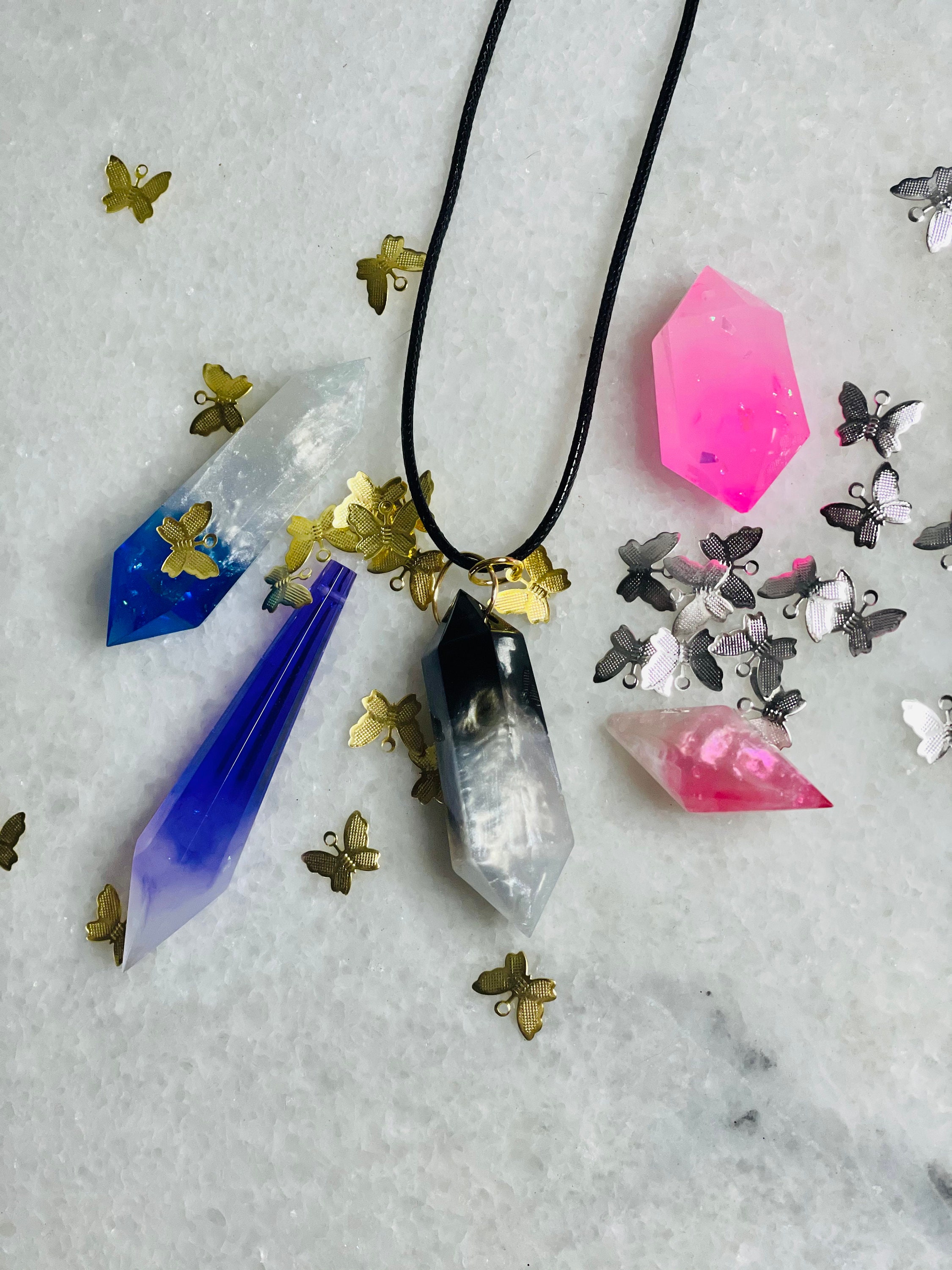 Resin Crystal Pendant Custom Crystals Resin Pendant Etsy