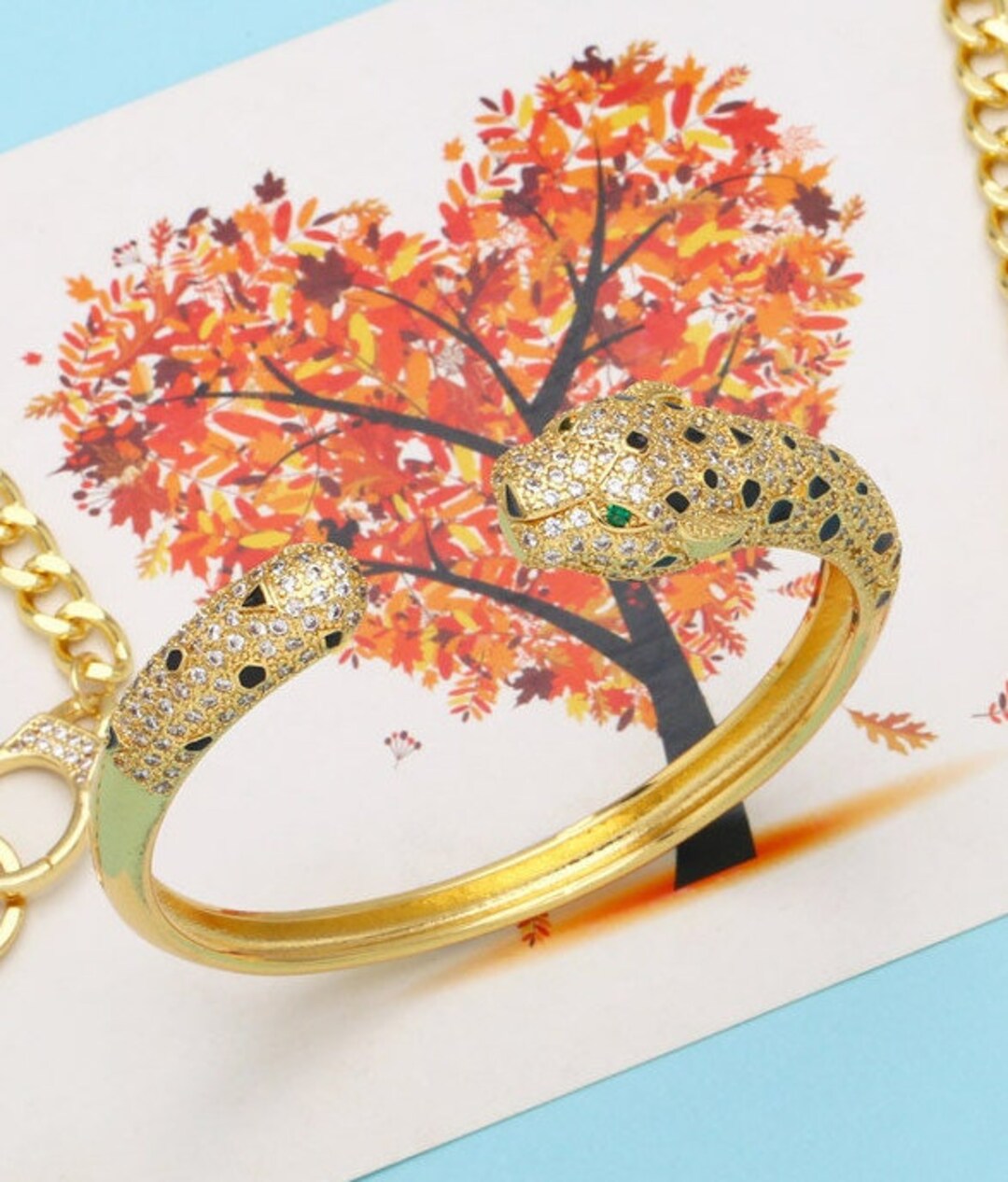 Mens Panther Bracelet Men's Fashion Bracelet &ndash; Rhodium Plated Panther/Leopard Head Beaded Stretch Design Men's Beaded Bracelet