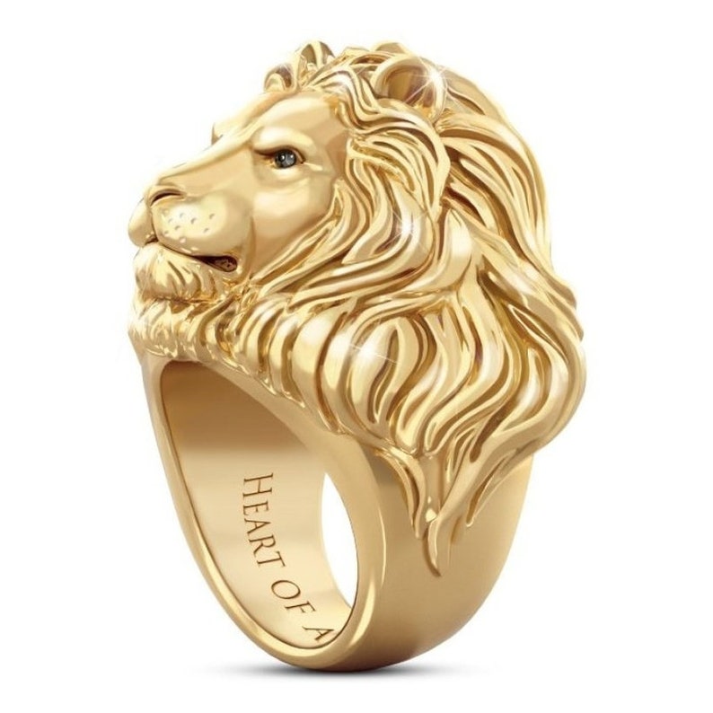 Lion Ring Men's Lion Rings Gold Men's Ring Gift for Etsy