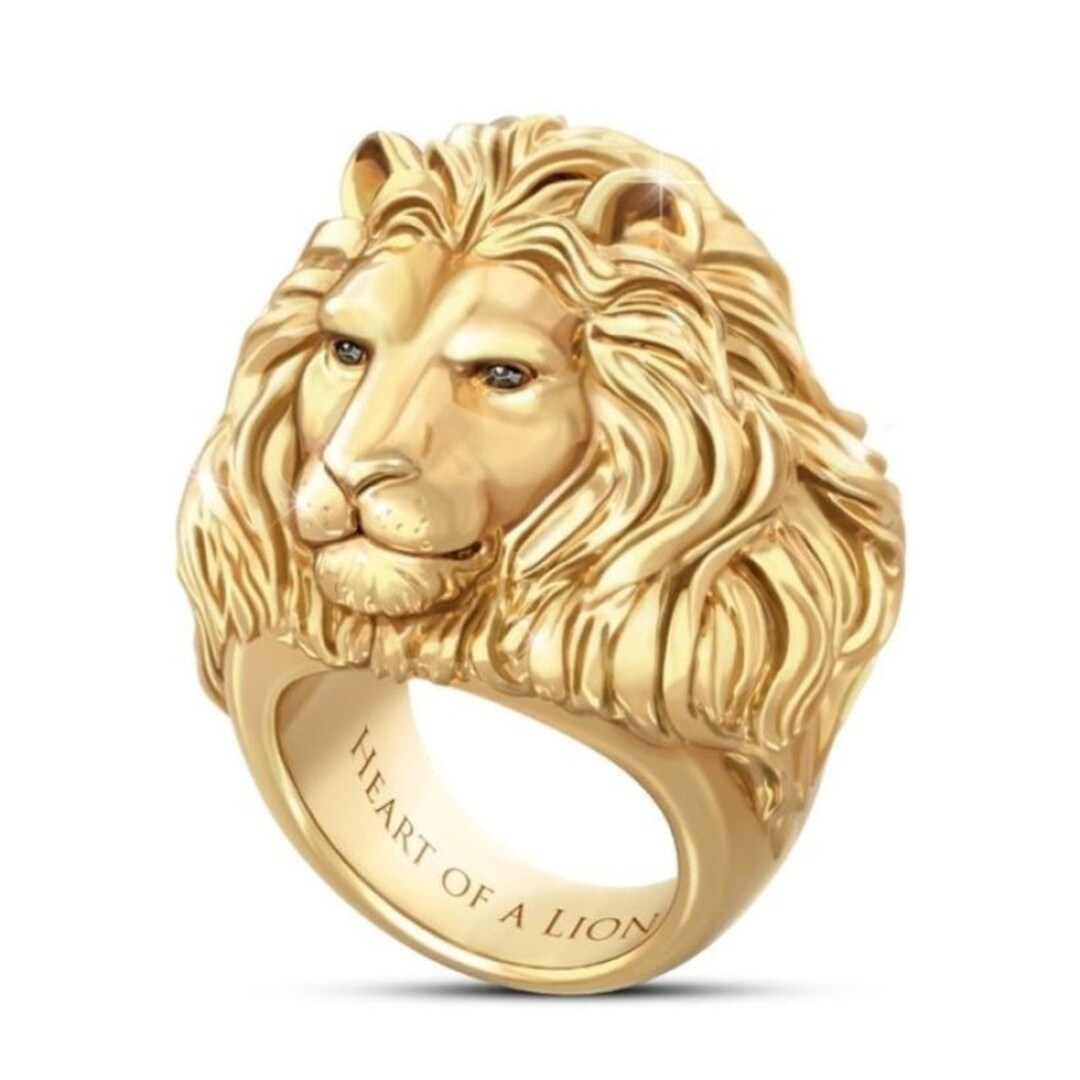 Lion Ring Men's Lion Rings Gold Men's Ring Gift for Etsy