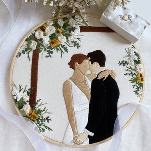 Custom Portrait Hand Embroidery Hoop image 1