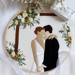 Custom Portrait Hand Embroidery Hoop Bild 1