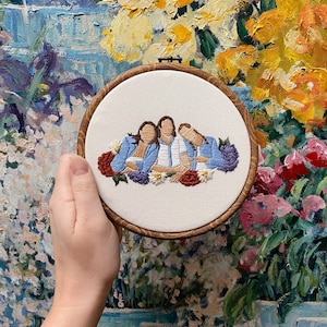 Custom Portrait Hand Embroidery Hoop image 3