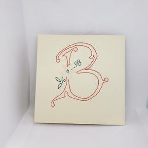 Personnalisées, cartes d'art mural avec lettres brodées, cartes de remerciement personnalisées, cartes de Noël personnalisées