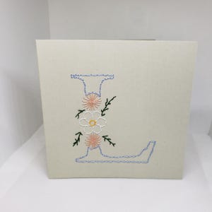 New mom Blank Greeting Card Ecofriendly Decor for wallart  Handmade Card Gift Monogram Initial Card  Gifts for mother in law. Flower card.