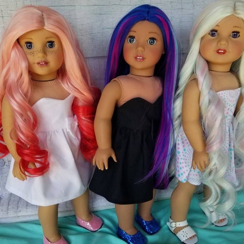 Parrucca Di Ricambio American Girl – Nera, Lunga E Liscia, Per Bambole 18 Pollici