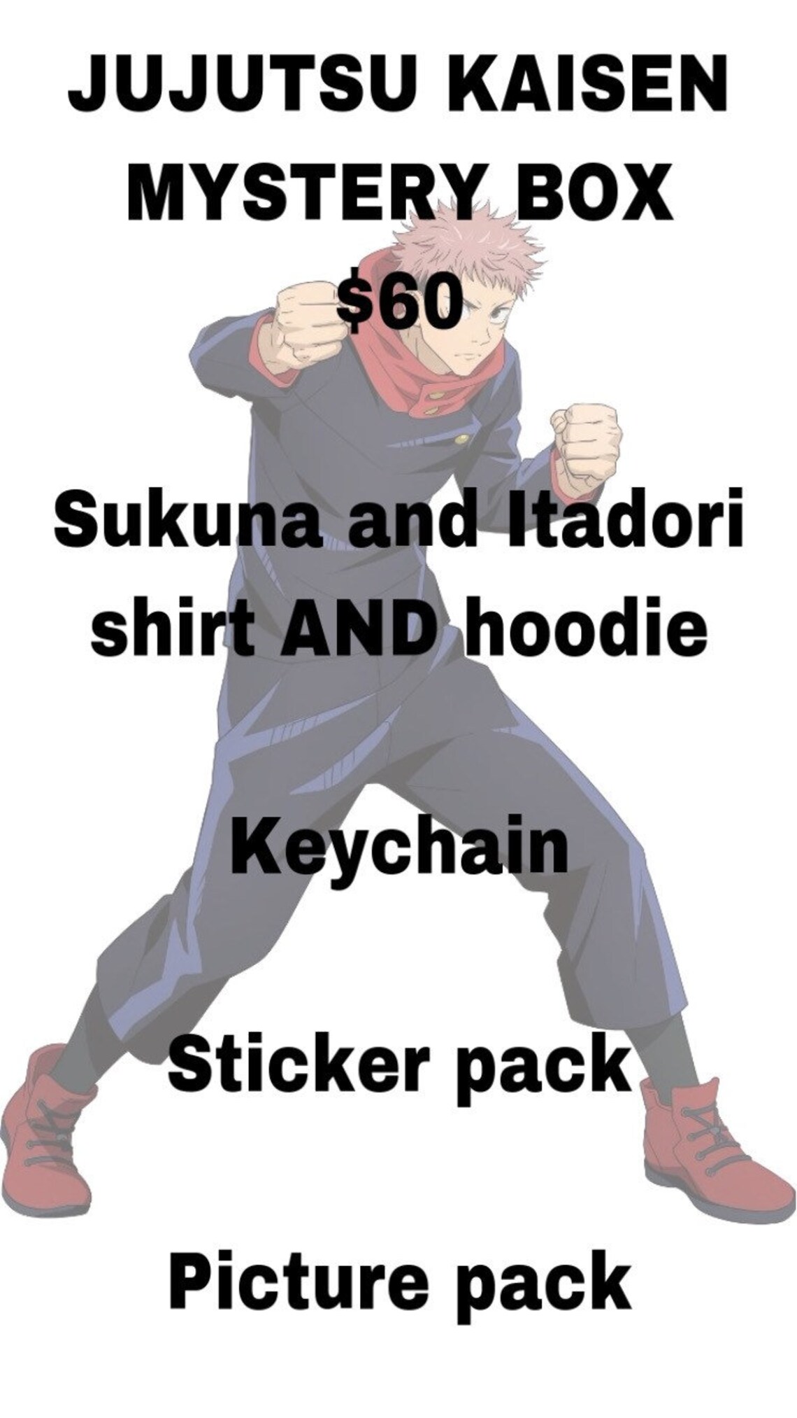 Jujutsu kaisen mystery box with shirts and hoodies | Etsy