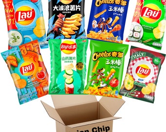 Asian exotic Chip box | Japan Korea China Thailand India chips | International chips | unique flavors | Christmas box | lays chips