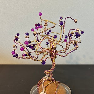 Vikings, Purple & Gold Wire Tree Sculpture