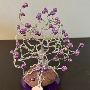 Purple Flower Wire Tree Sculpture