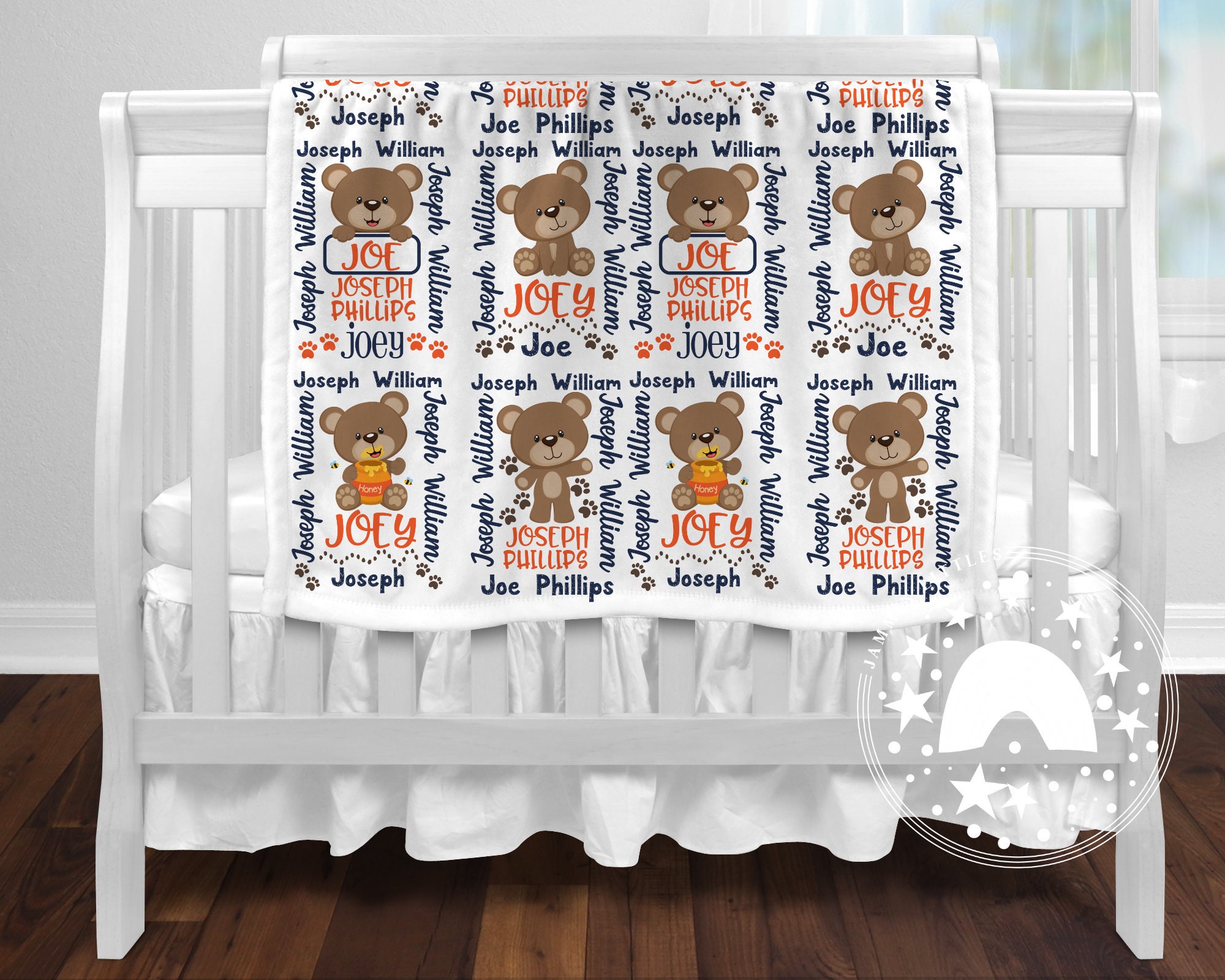 Teddy Bear Personalized Baby Blanket/free Shipping/baby Etsy UK