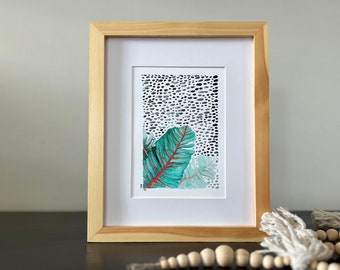 Banana leaf watercolor print | Boho botanical design | Giglée wall art | tropical painting