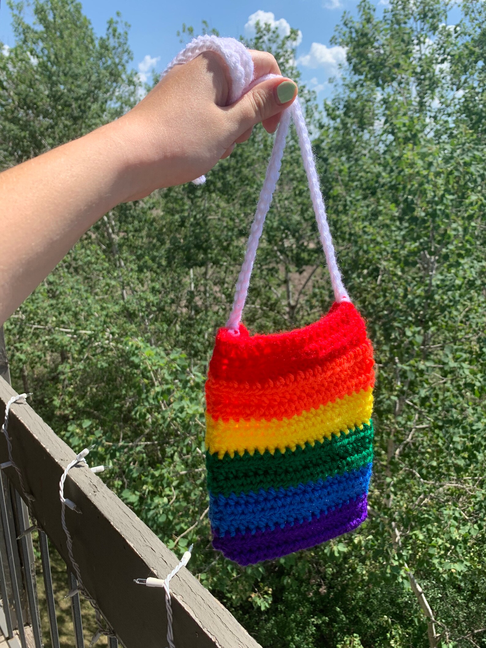 Rainbow Cross Body Bag Crochet Pride Pouch Etsy